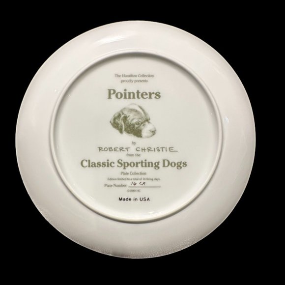Vintage Porcelain Collector Plate 'Pointers' by Robert Christie - Picture 2 of 5